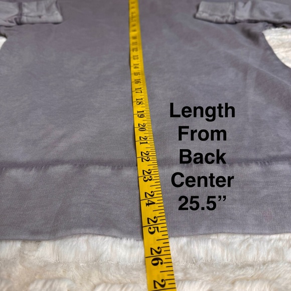 TOMS Women's Large ZIP-UP HOODIE Gray 100% Cotton Longer Length - Picture 9 of 12